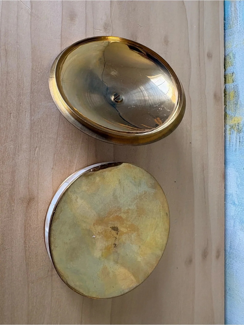 Vintage Brass and Mother-of-Pearl Trinket Box